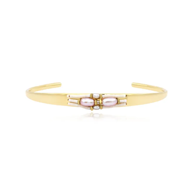 Dakota adjustable bangle bracelet - pearl