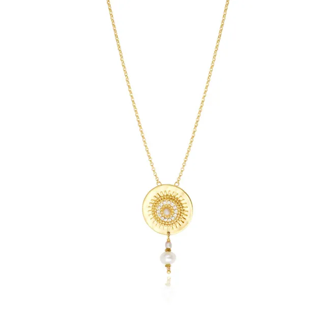 Dakota Adjustable Pendant Necklace - Pearl