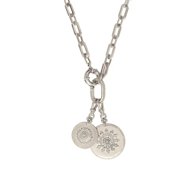 Farah Adjustable Pendant Necklace - Silver
