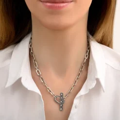 Farah chain choker necklace - silver