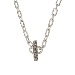 Farah chain choker necklace - silver