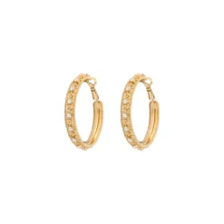Farah Large Pierced Stud Earrings - Gold
