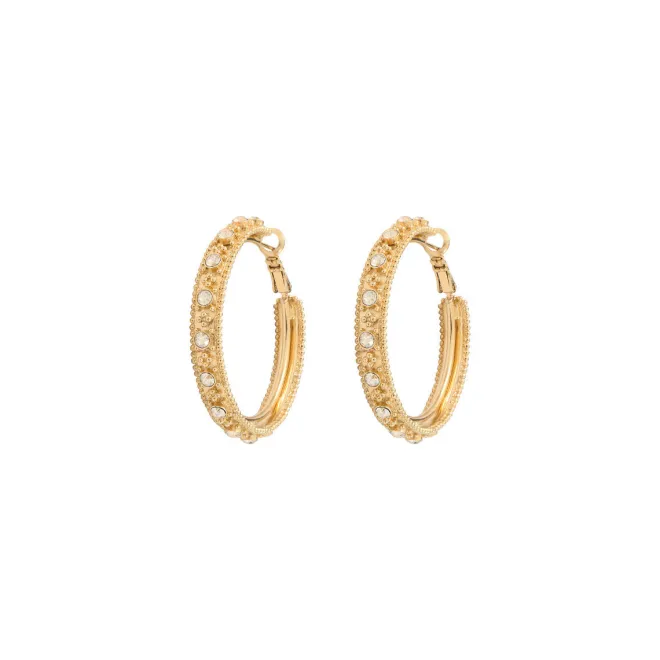 Farah Large Pierced Stud Earrings - Gold