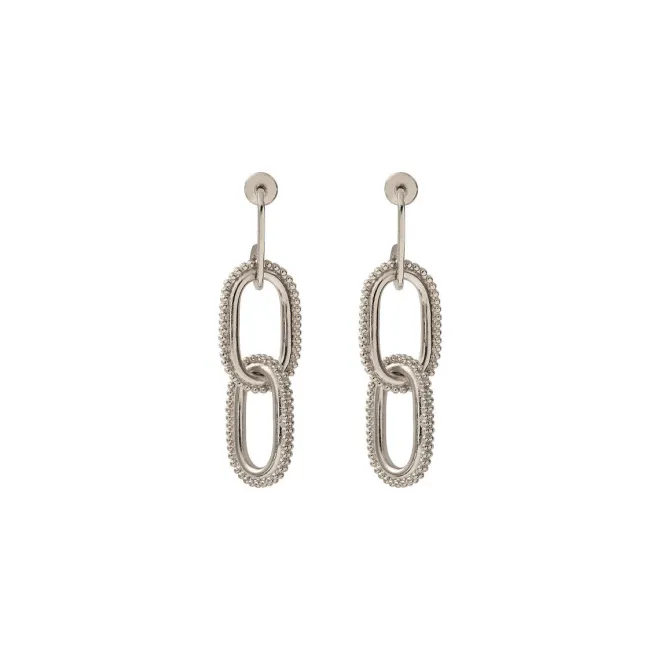 Farah pierced stud drop earrings - silver