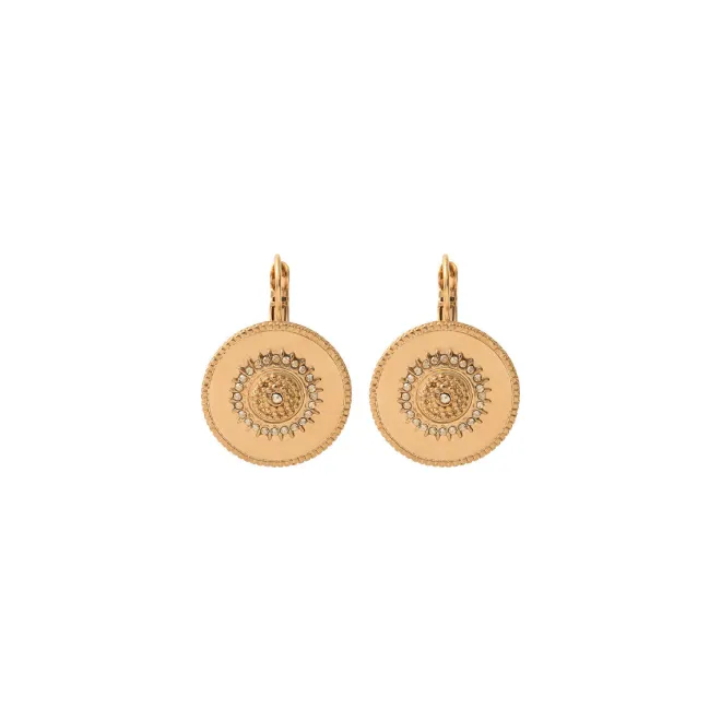 Farah round sleeper earrings - gold