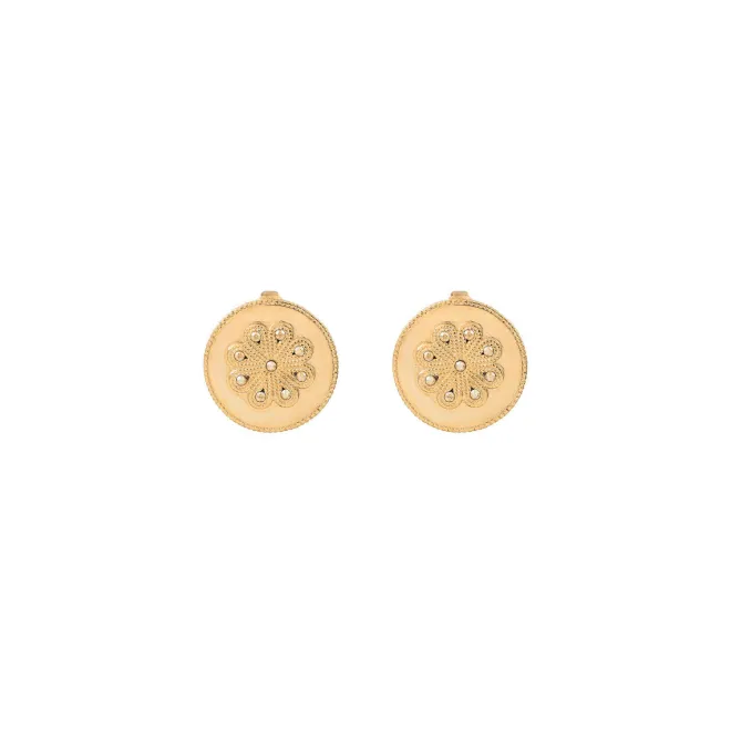 Farah thin clip-on earrings - gold