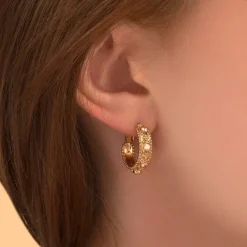 Farah thin hoop earrings - gold