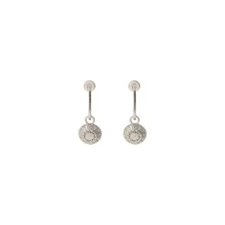 Farah thin stud earrings for pierced ears - silver