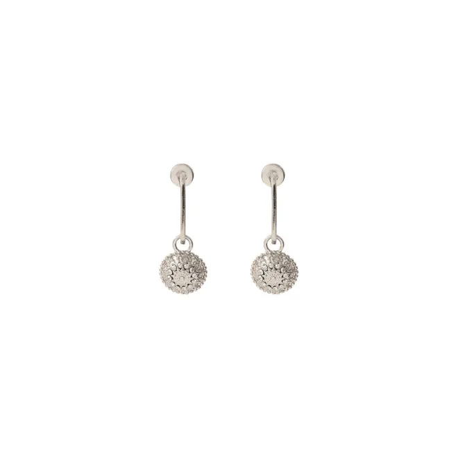 Farah thin stud earrings for pierced ears - silver