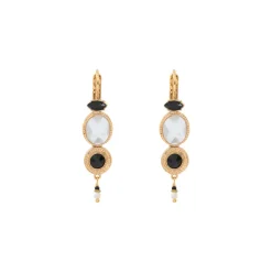 Fujita dangling sleeper earrings - white