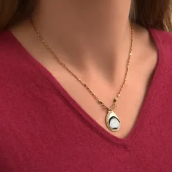 Fujita pendant chain necklace - white