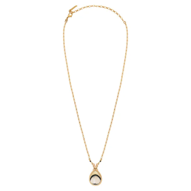 Fujita pendant chain necklace - white