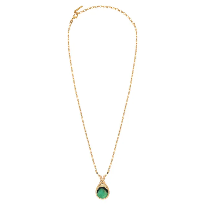 Fujita pendant chain necklace - green
