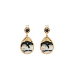 Fujita pierced stud earrings - white