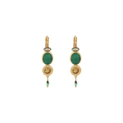 Fujita thin sleeper earrings - green