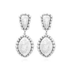 Gilda clip-on drop earrings – silver
