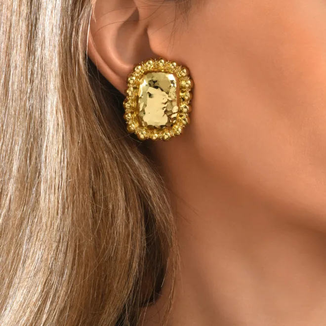 Gilda clip-on drop earrings – gold