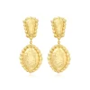 Gilda round clip-on drop earrings – gold