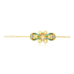 Gloria Adjustable Chain Bracelet - Green