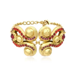Gloria Adjustable Chain Bracelet - Red