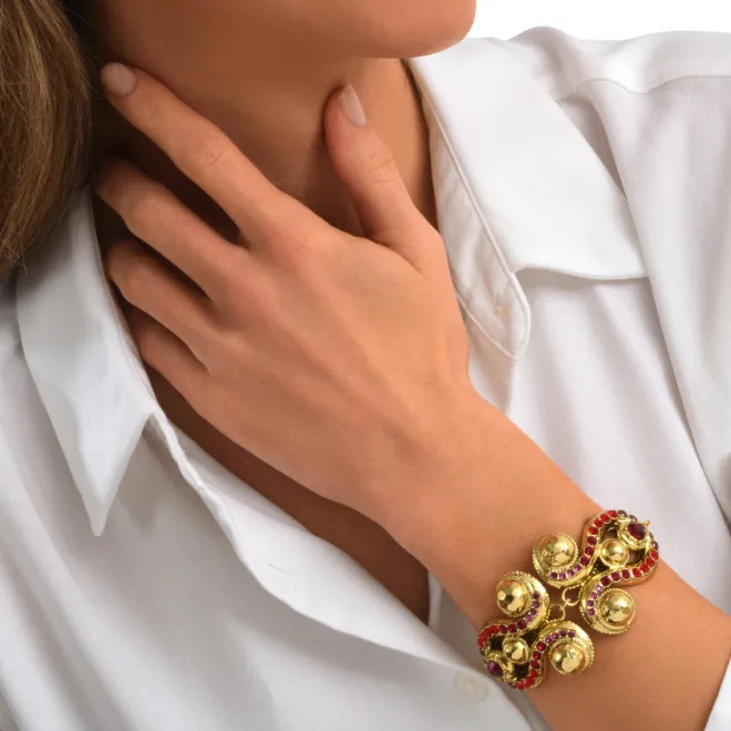 Gloria Adjustable Chain Bracelet - Red