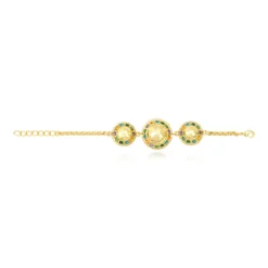 Gloria adjustable thin chain bracelet - green