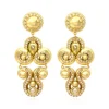 Gloria clip-on earrings in gold metallic resin and crystals - gold