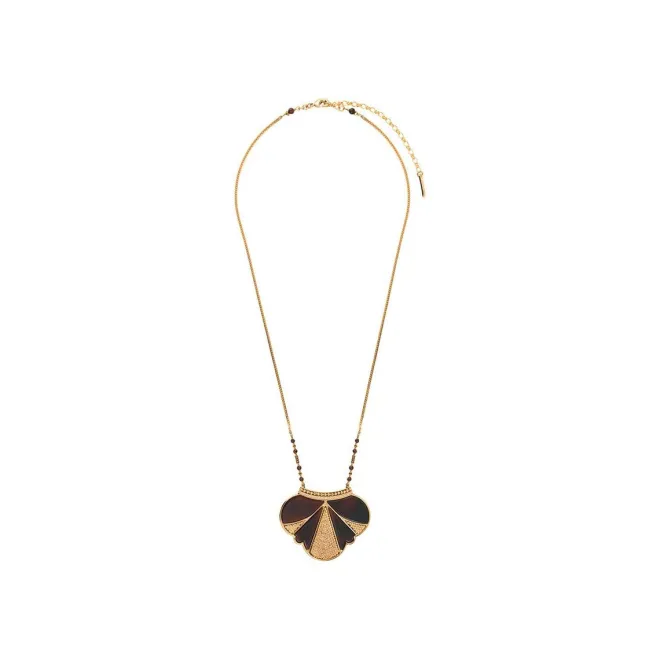 Hawaiian Delicate Pendant Necklace - Black and Gold