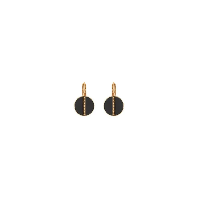Hawaiian sleeper earrings - black