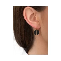 Hawaiian sleeper earrings - black
