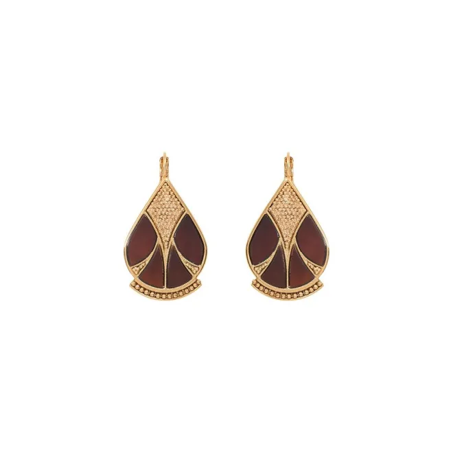 Hawaiian sleeper earrings - black