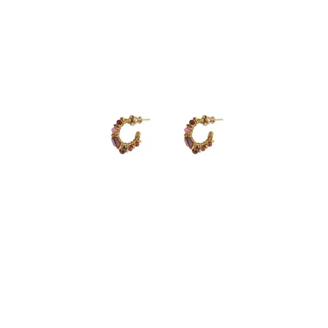 Iancura fine hoop earrings - garnet