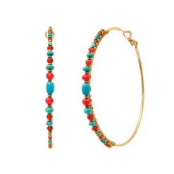 Iancura hoop earrings - turquoise carnelian