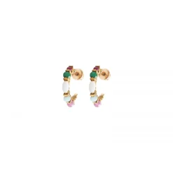 Iancura mini hoop earrings - green garnet