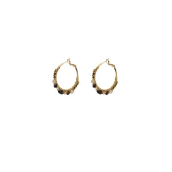 Iancura thin hoop earrings - black