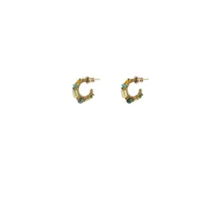 Iancura thin hoop earrings - green