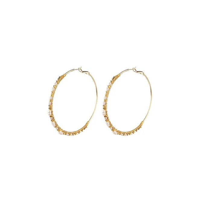 Iancura wide hoop earrings - pearl