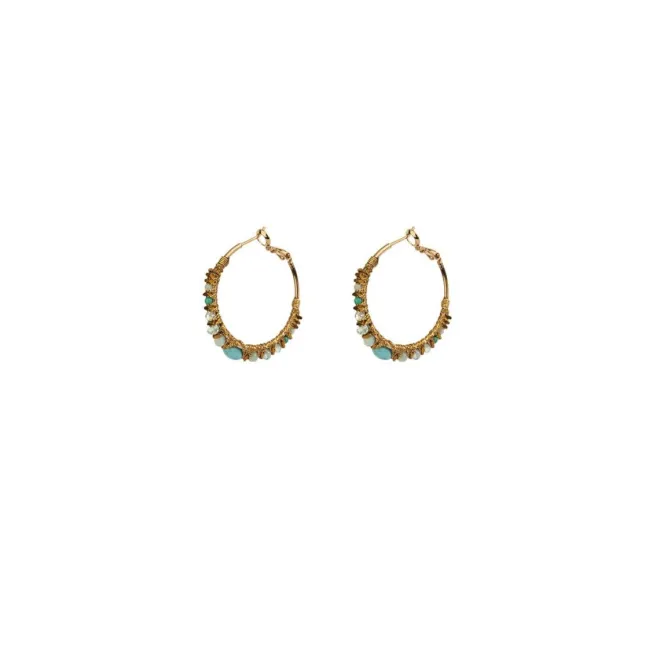 Iancura wide hoop earrings - turquoise
