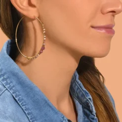 Iancura wide hoop earrings - roses