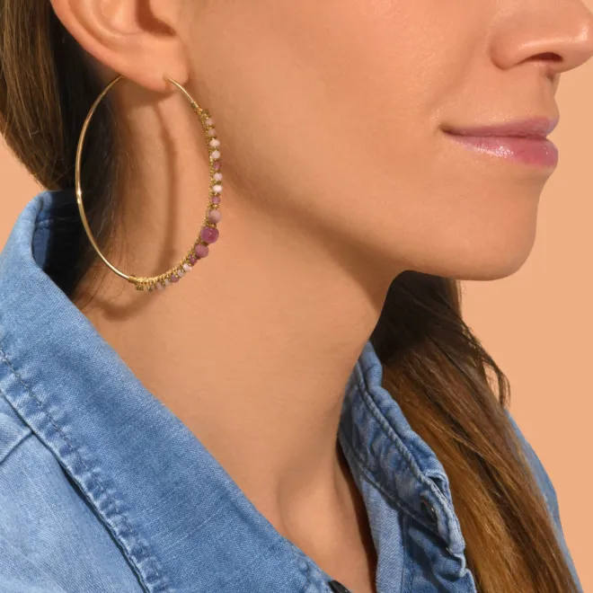 Iancura wide hoop earrings - roses