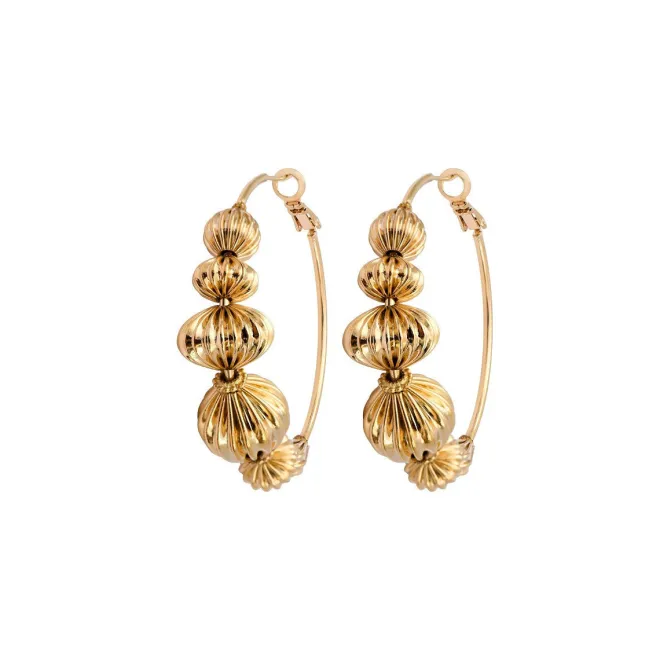 Inti pearl hoop earrings - gold-plated
