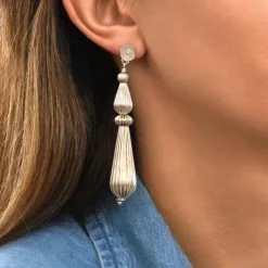 Inti pierced stud earrings - silver