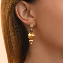Inti pierced stud earrings - gold