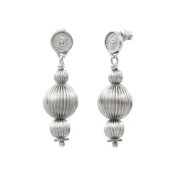 Inti thin pierced stud earrings - silver