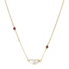 Lhasa pendant necklace - garnet and mother-of-pearl