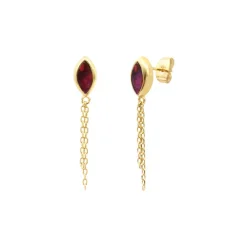 Lhasa pierced stud earrings - red