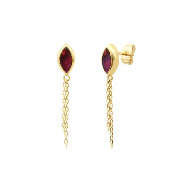 Lhasa pierced stud earrings - red