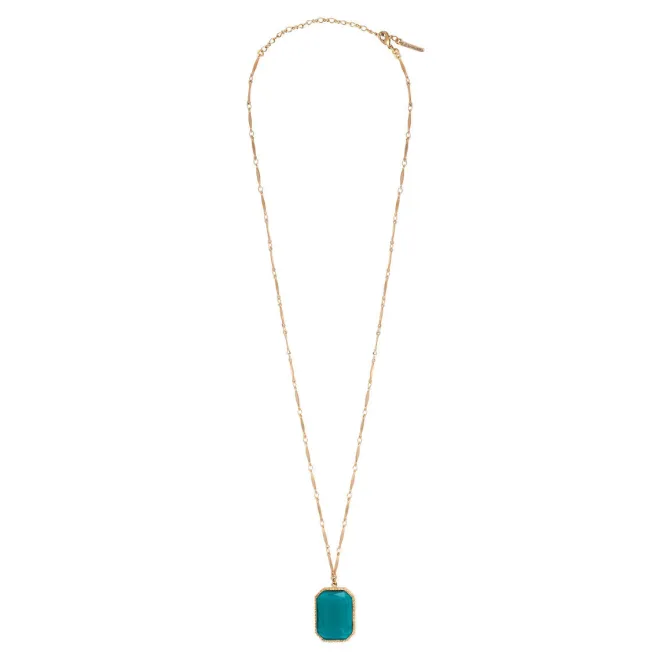 Louise Adjustable Long Necklace - Green