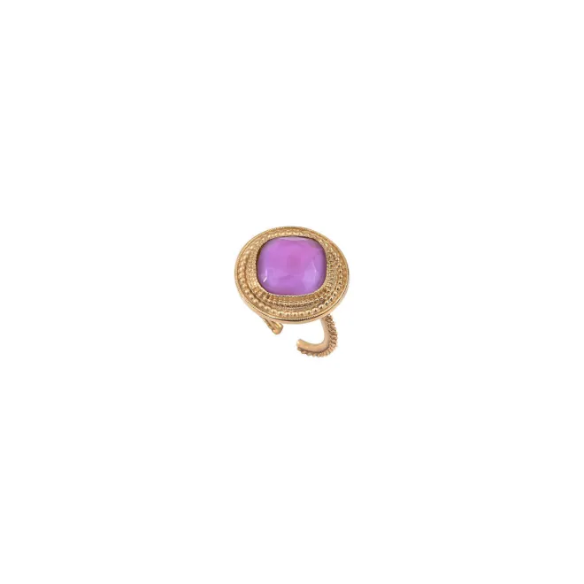Louise adjustable ring - purple