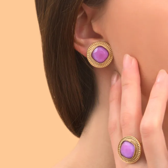 Louise adjustable ring - purple
